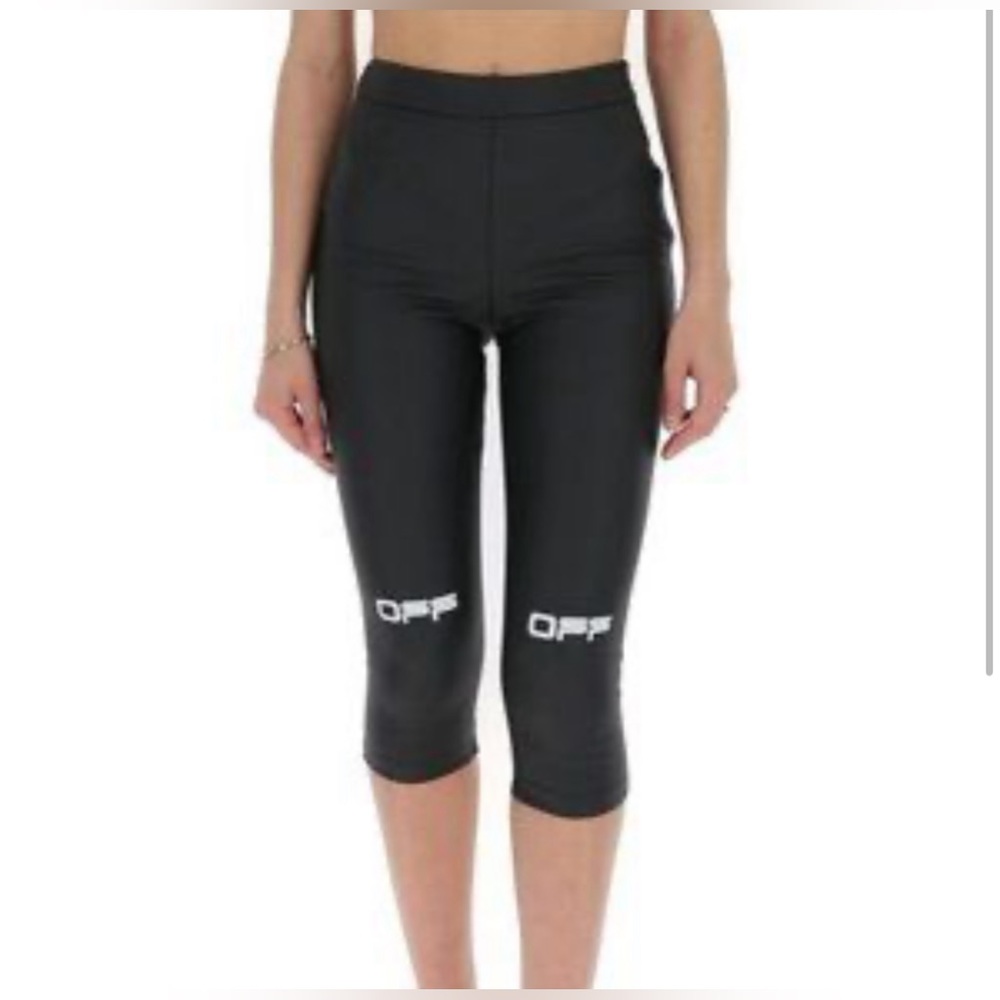 Off-White c/o Virgil Abloh Straight Leg Cropped High Rise Pants.